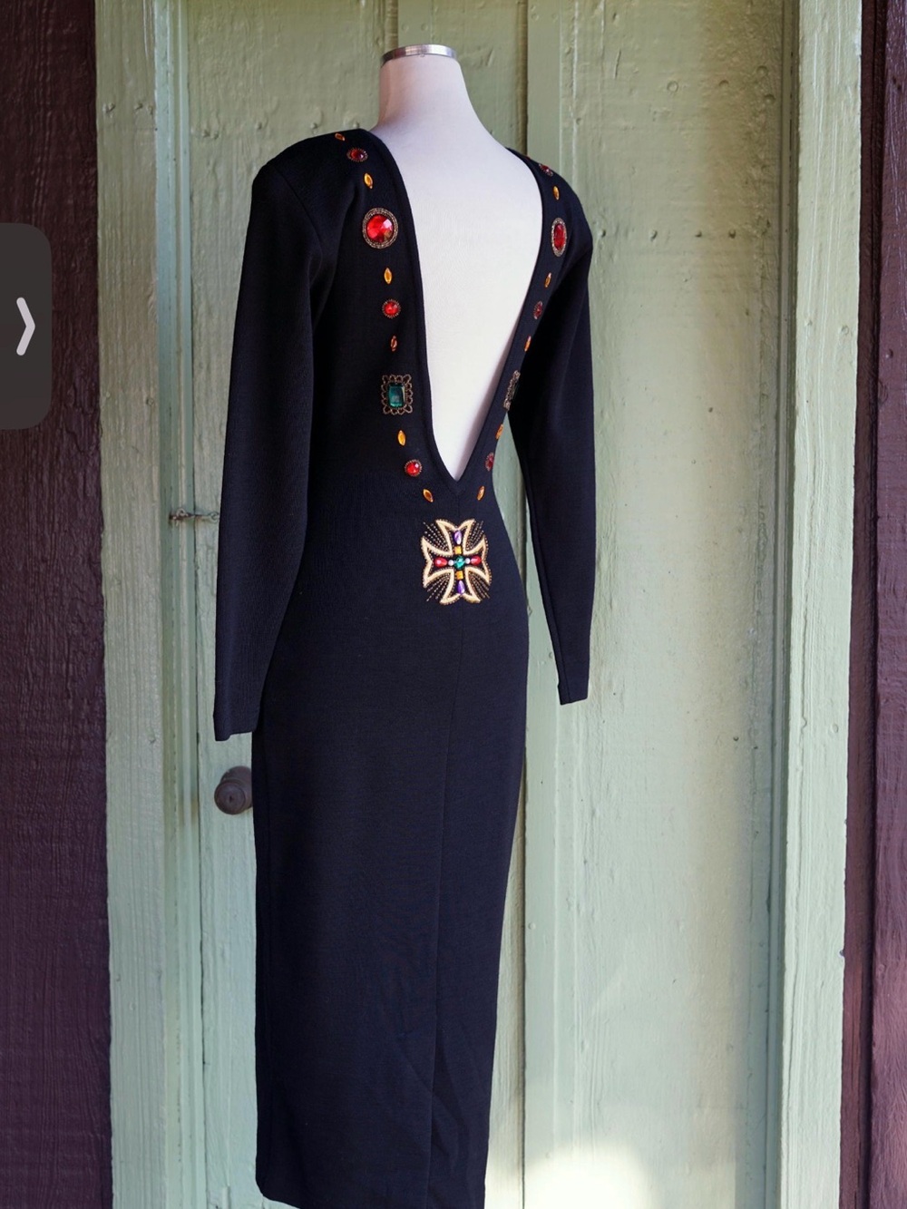 1990s Wool Rosary Dress - Picture 4 of 4